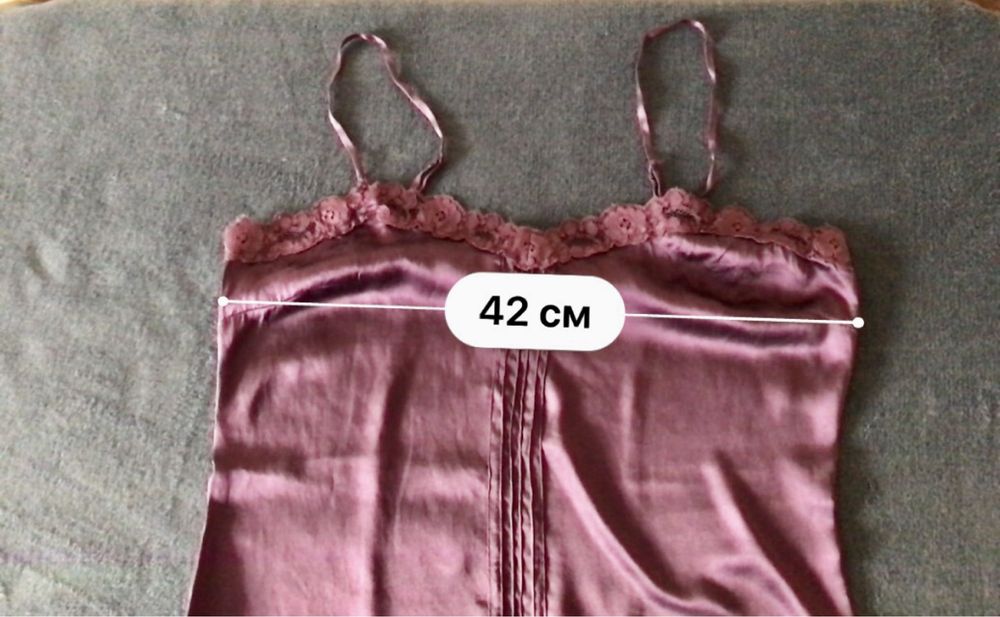Білизна 100% натур шовк топ майка H&M розм S, 44 марсала бордо