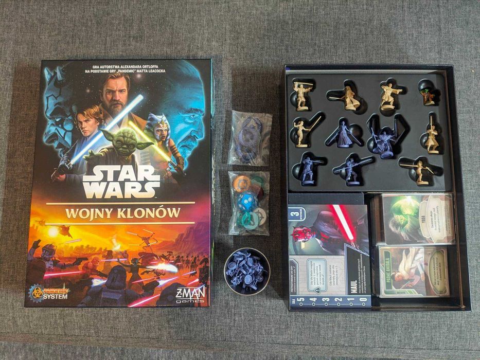 Gra planszowa Star Wars - Wojny Klonów + KOSZULKI, stan IDEALNY