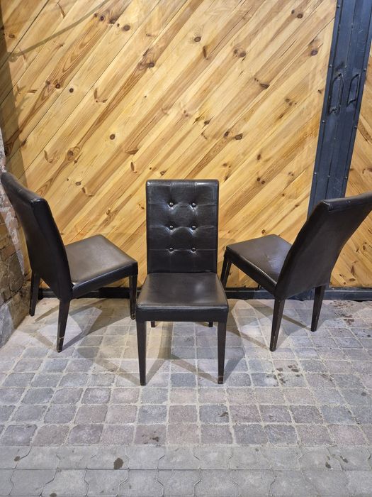 12x Krzesło tapicerowane skórzane pikowane