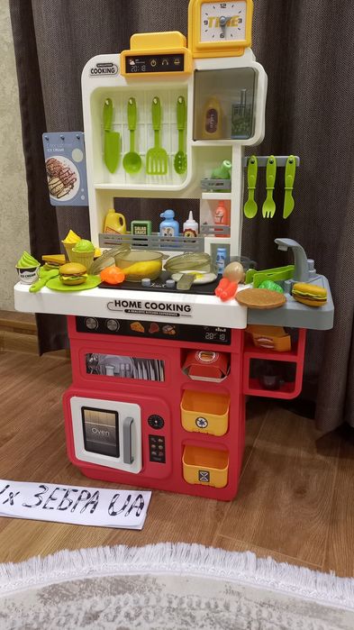 Кухня 82см нові дитяча з водою,парою, світ,звук,65 придмета