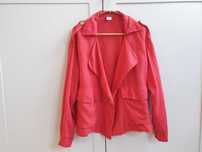 Czerwona lniana marynarka Zebra 36 38 oversize