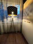 lampa podłogowa Clarke tkaninowa czarna