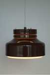 Lampa wisząca vintage brązowa retro prl Dania