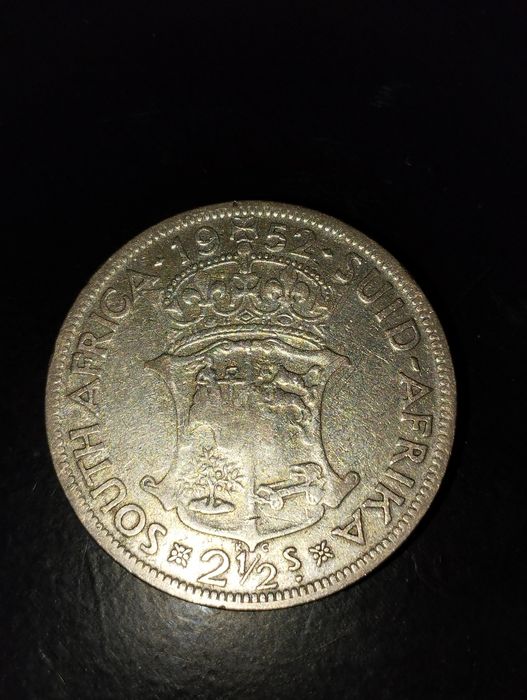 Moeda de Prata 2 1/2 (dois Shillings e meio) 1952 África do Sul