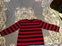Camisola vintage de manga comprimida listrada