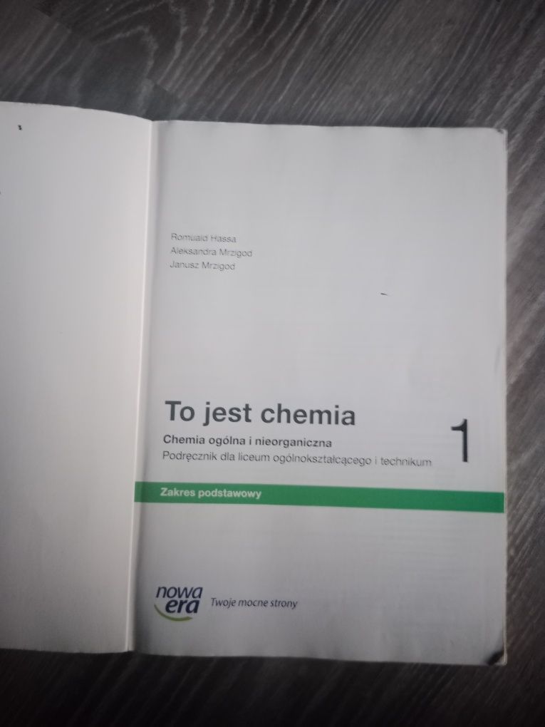To jest chemia 1 zakres podstawowy podręcznik klasa 1