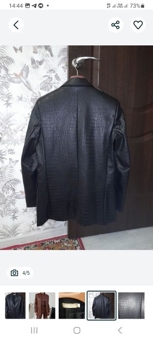 Новий трендовий шкіряний піджак з тисненням пітон від бренду  your_own