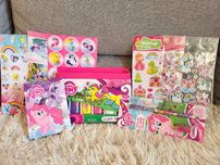 ZESTAW My little pony żele do robienia witraży notes NAKLEJKI