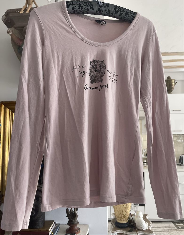 Bluzka longsleeve Armani Jeans r.M pudrowy róż