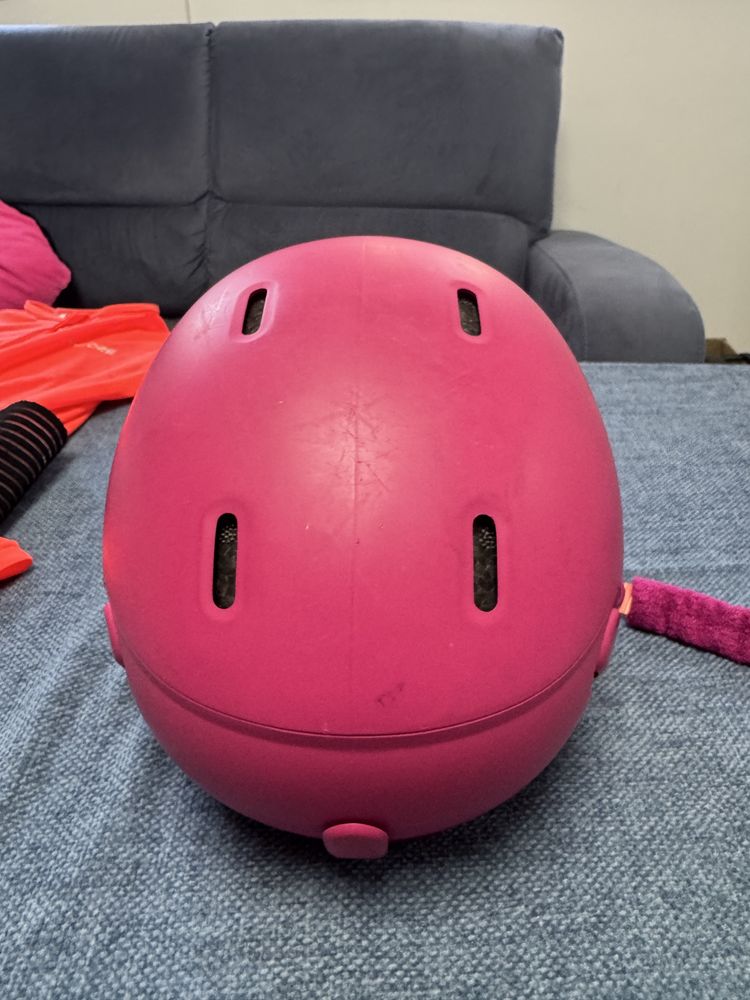 Kask narciarski, ochraniacz, gogle rozS