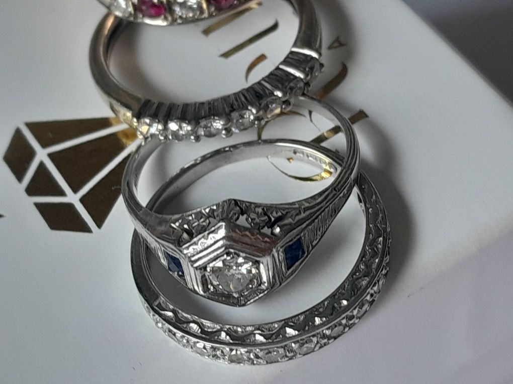 R.11 Pierścionek Art Deco 1920 Brylant Diament Złoto 750 WYCENA