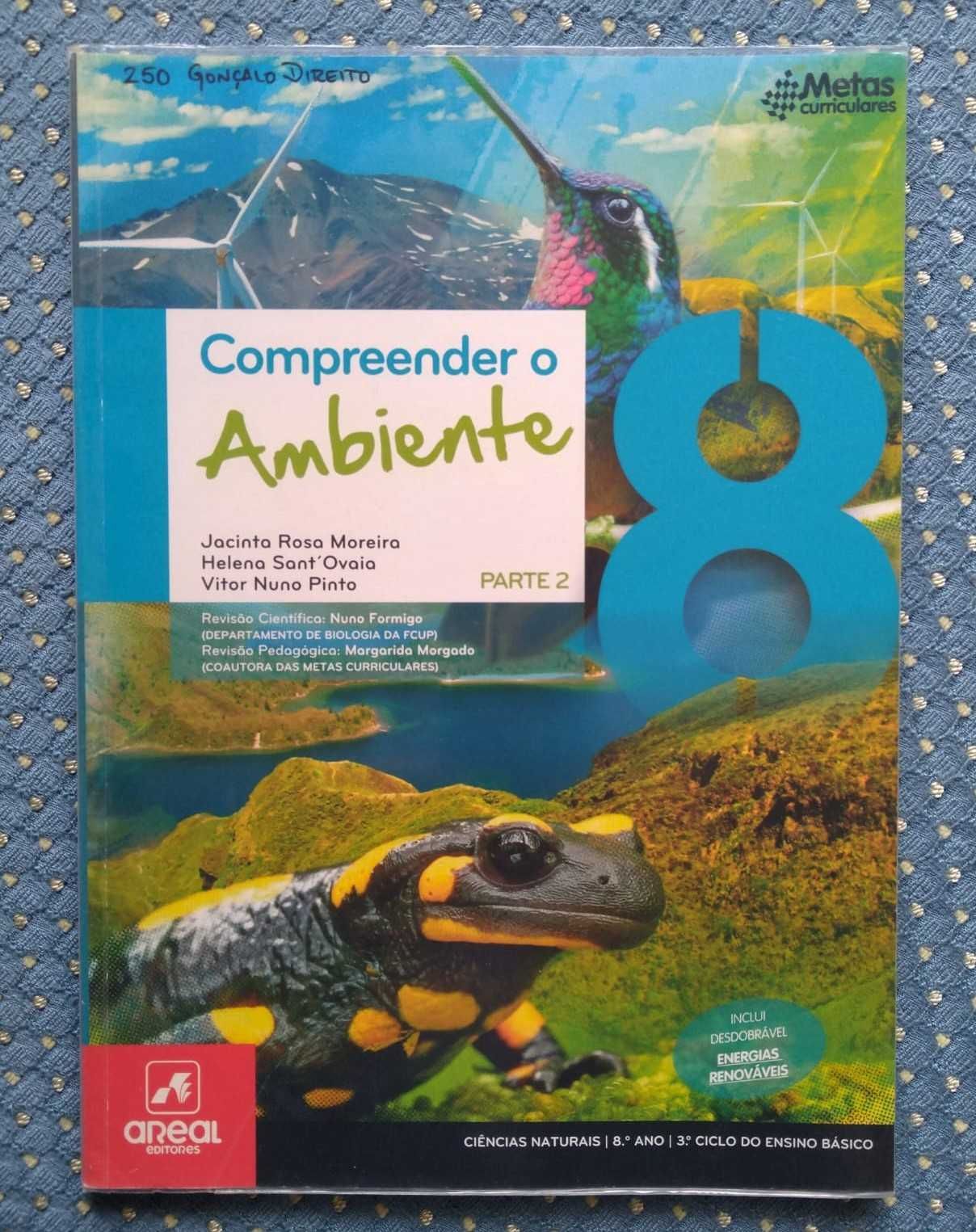 "Compreender o Ambiente 8" Parte 2 Manual C. Naturais 8ºAno -Como NOVO