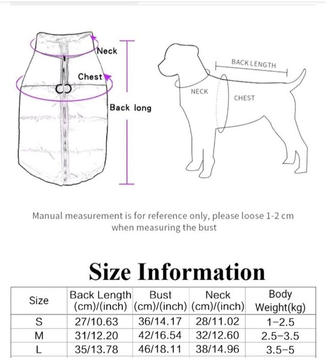 Kurtka dla psa the dog face nowa rozmiar L