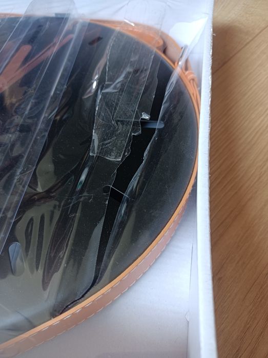Zegar ścienny na pasku wiszący loft nowoczesny czarny Platinet belt
