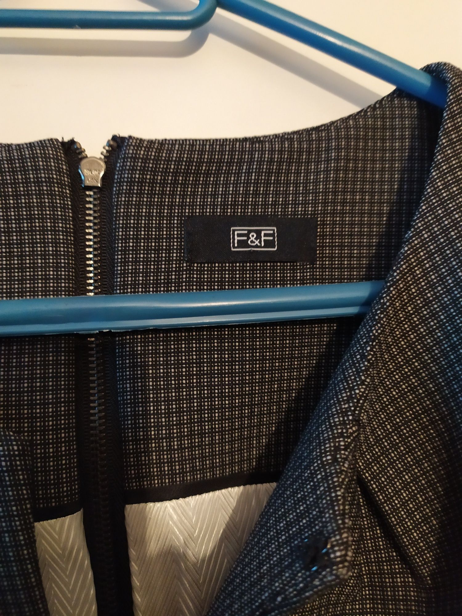 Sukienka damska F&F 42  XL szara grafitowa
