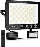 Reflektor LED z czujnikiem ruchu, zewnętrzny, 100 W z pilotem 6500 K