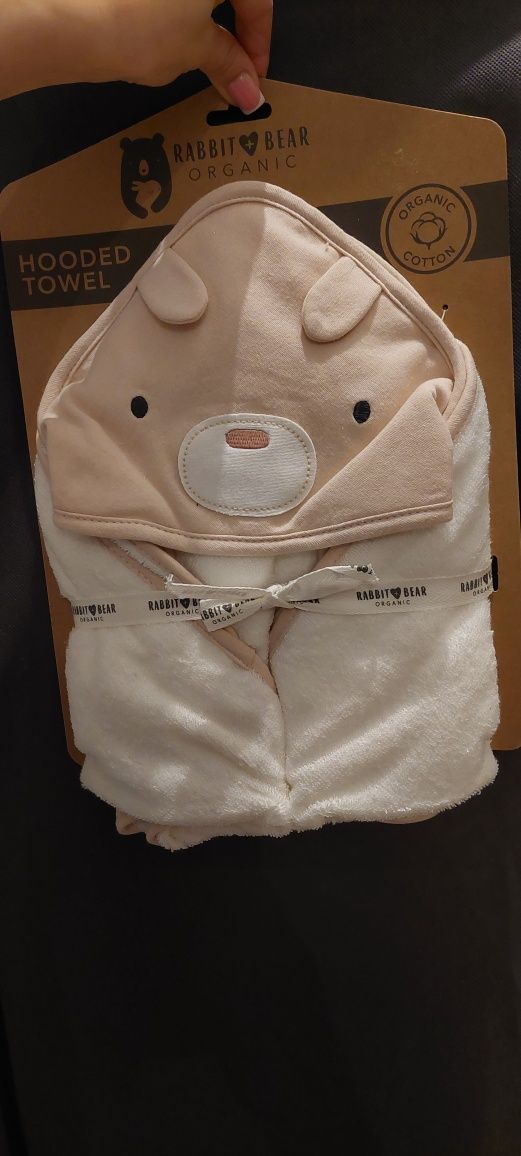 Ręcznik niemowlęcy z kapturkiem 76×76 bawełna organiczna