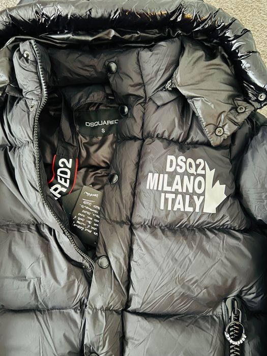Nowa Dsquared2 DSQ2 Milano Czarna Zimowa Kurtka Oryginał
