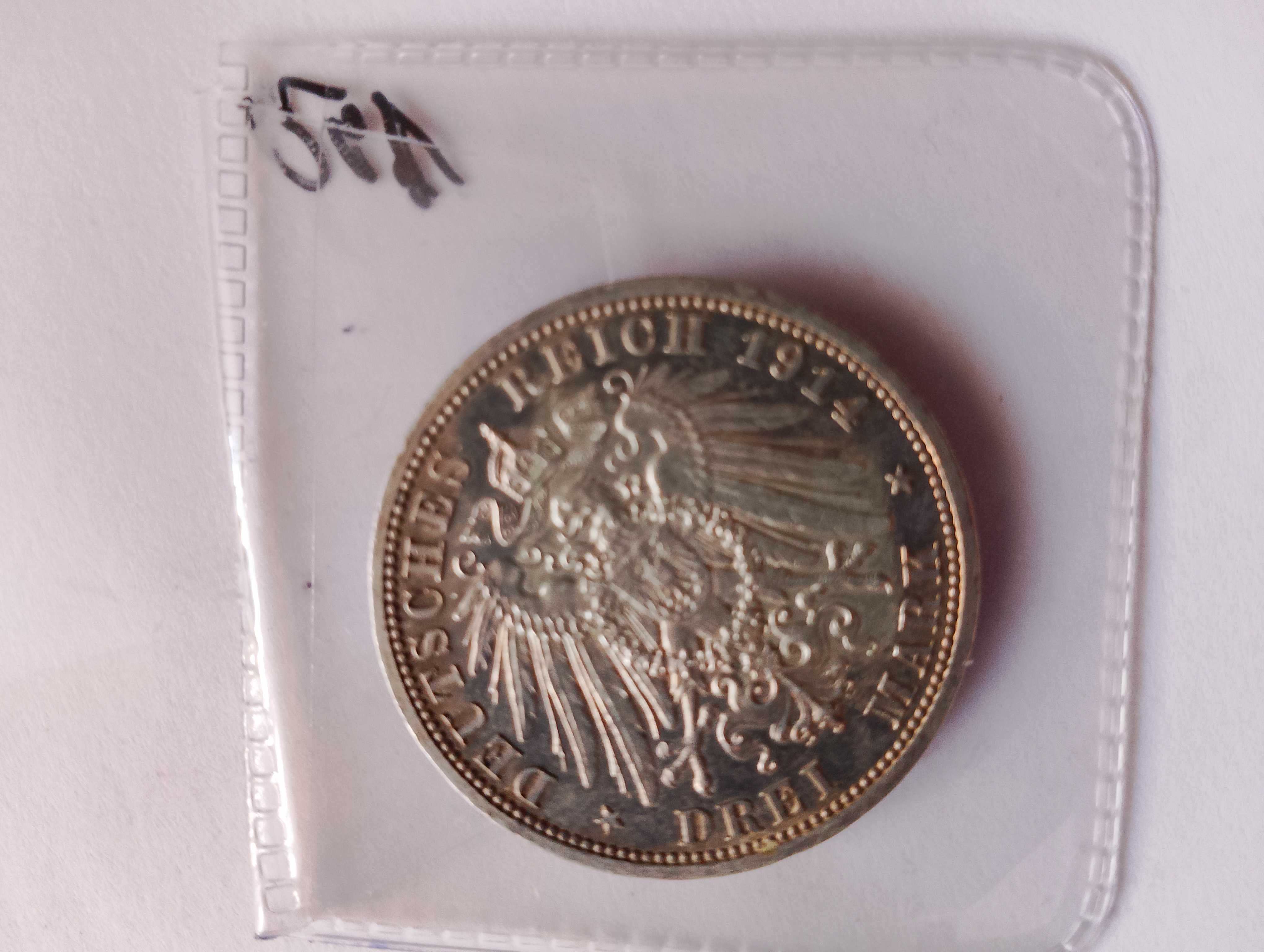 5 i 3 marki 1914 Wilhelm II tzw mundur .Stan