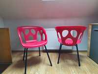 2 fotele tworzywo bardzo wygodne czerwone