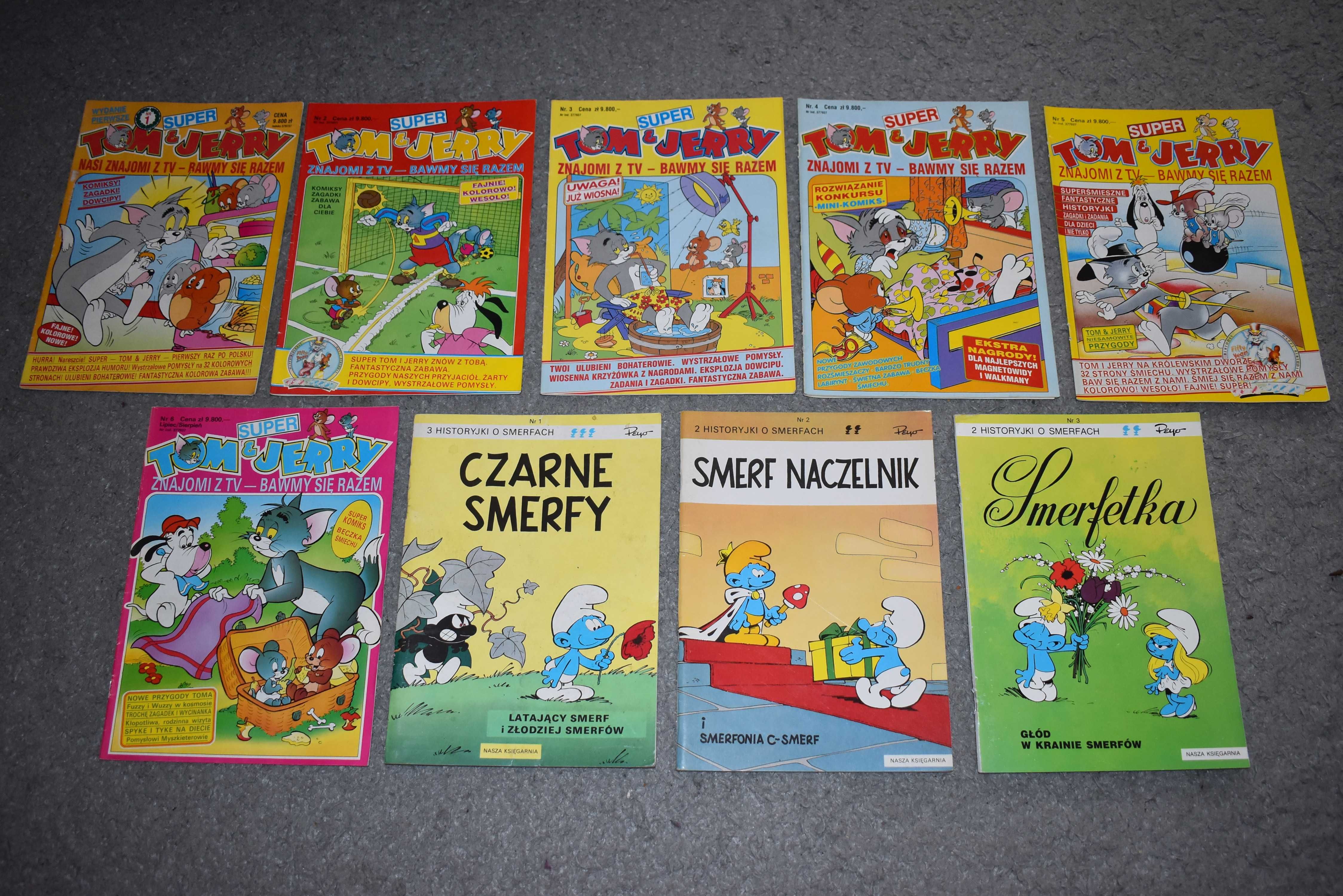 Komiksy komiks lata 90 Smerfy Tom Jerry Aria Pinokio Hucka 18szt