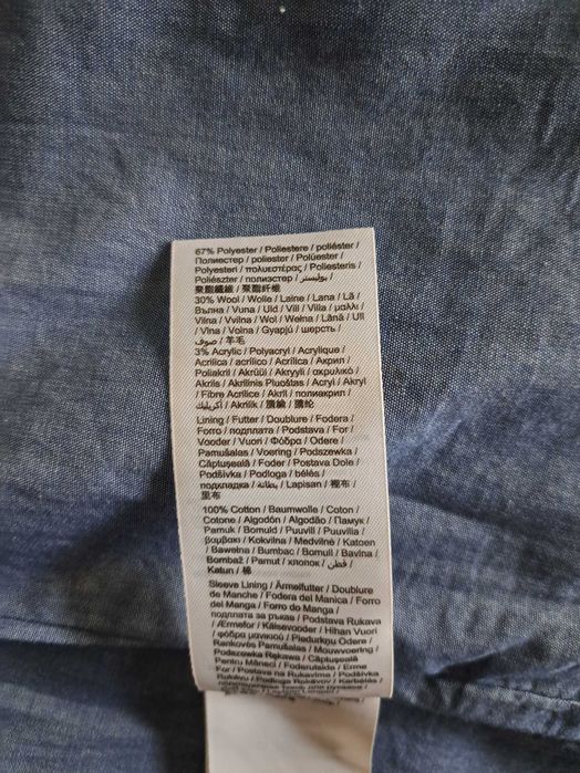 Marynarka w kratę vintage wełna bawełna ESPRIT L 40