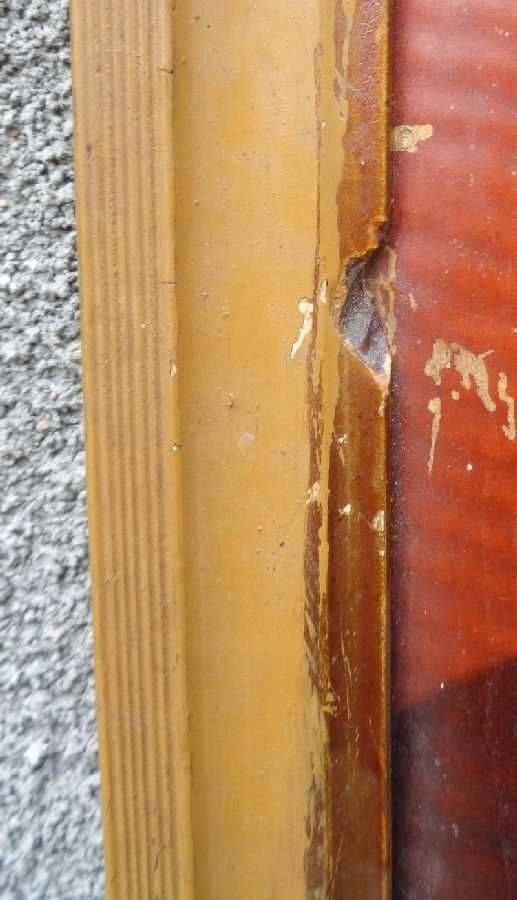 Zdjęcie polskiego żołnierza w mundurze w drewnianej ramie lata 20-te