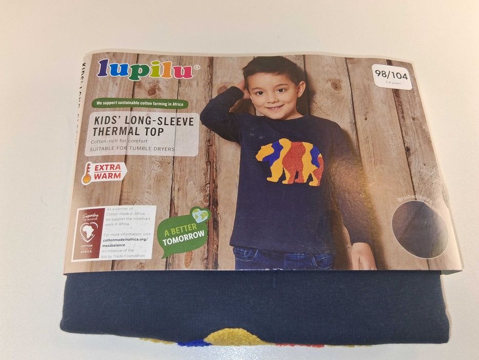 A237 Lupilu Termiczna Koszulka Długi Rękaw Chłopięca Miś Rozm. 98/104