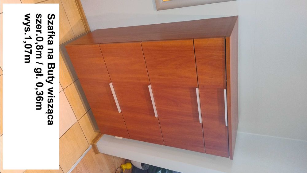 Meble przedpokój stan dobry, olcha miodowa, 4 szt