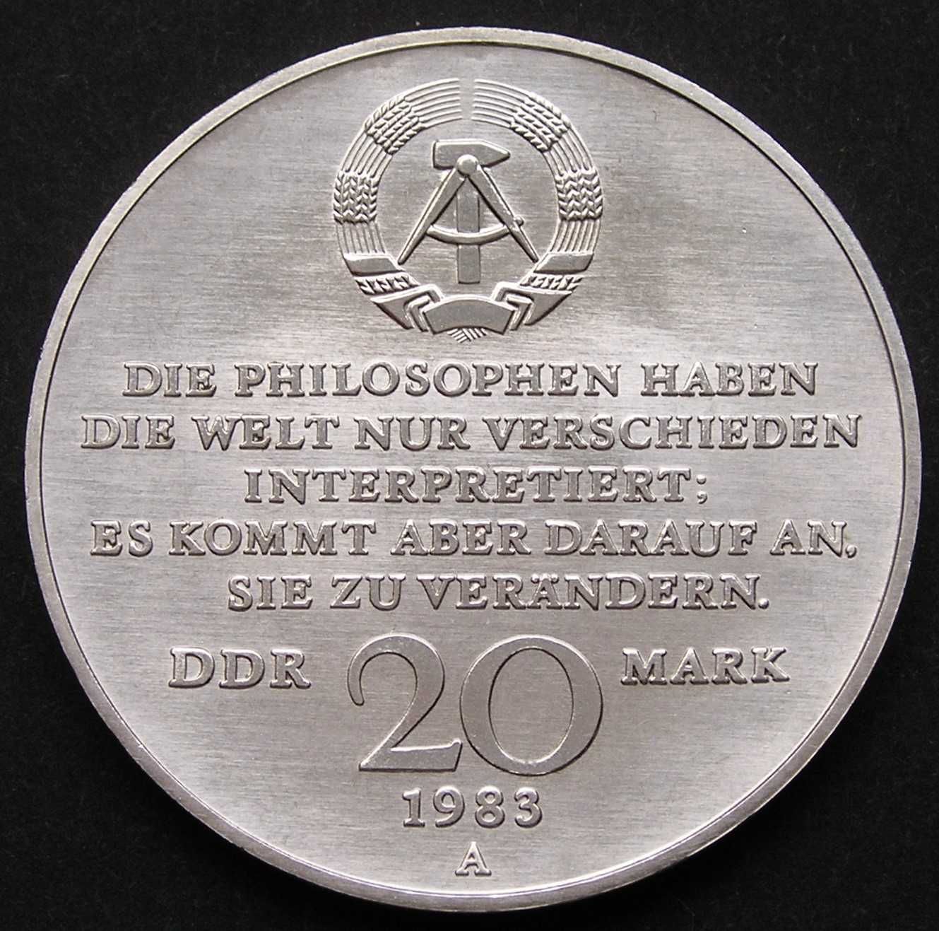 NRD DDR Niemcy 20 marek 1983 - Karol Marks - stan menniczy -