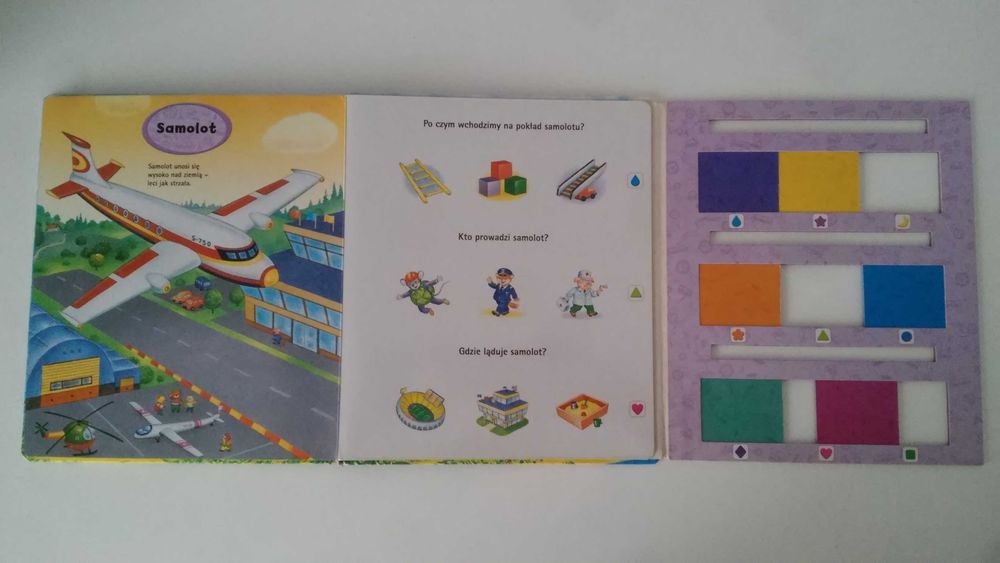 Książka z zagadkami Czym podróżujemy? Wydawnictwo Olesiejuk