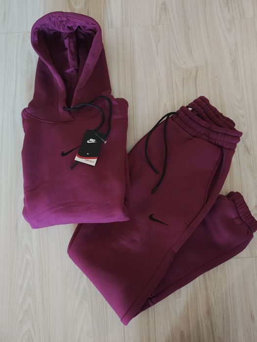 Damski komplet dresowy Nike dres malinowy fuksja różowy ocieplany L