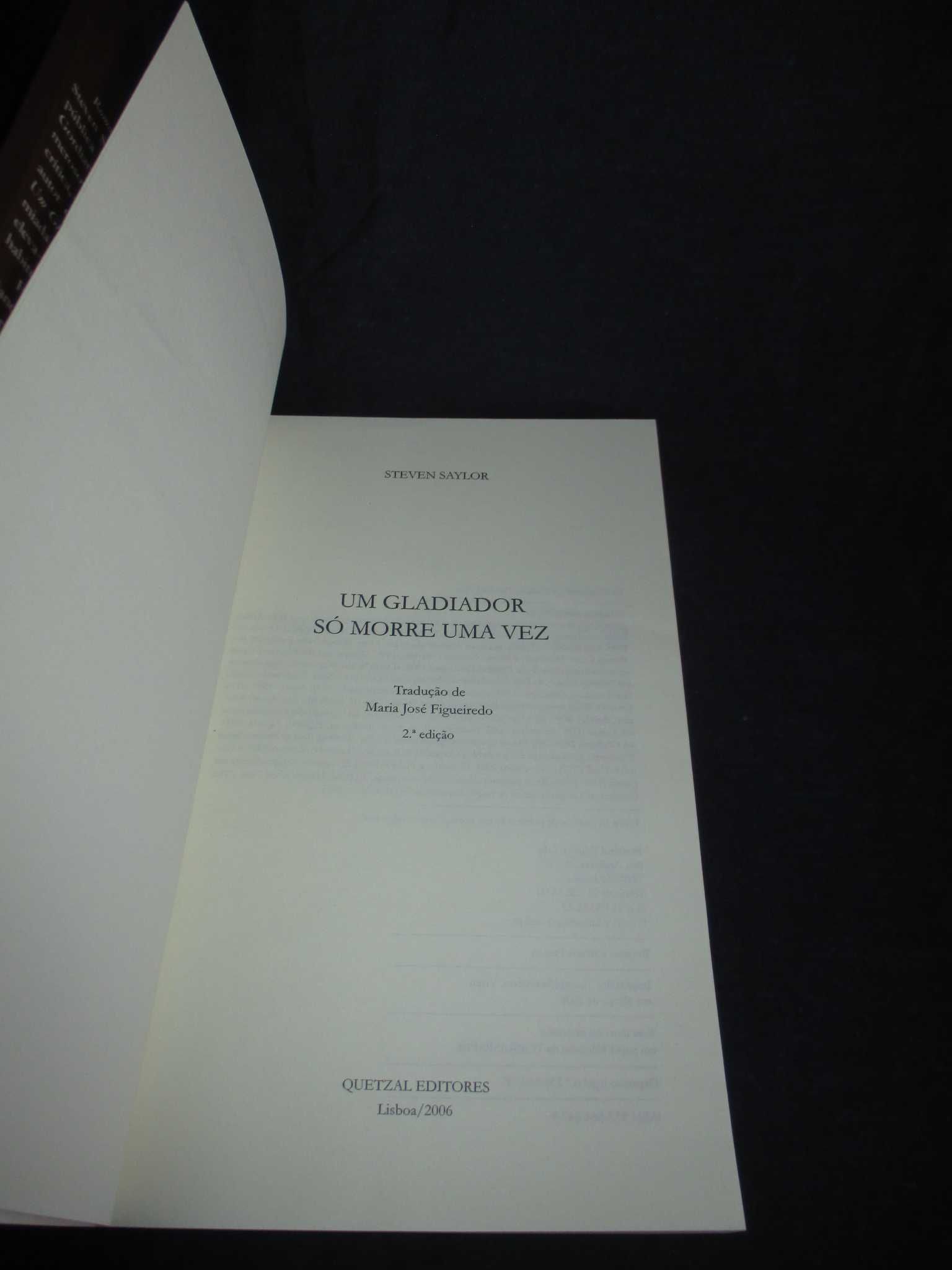 Livro Um Gladiador só morre uma vez Steven Saylor