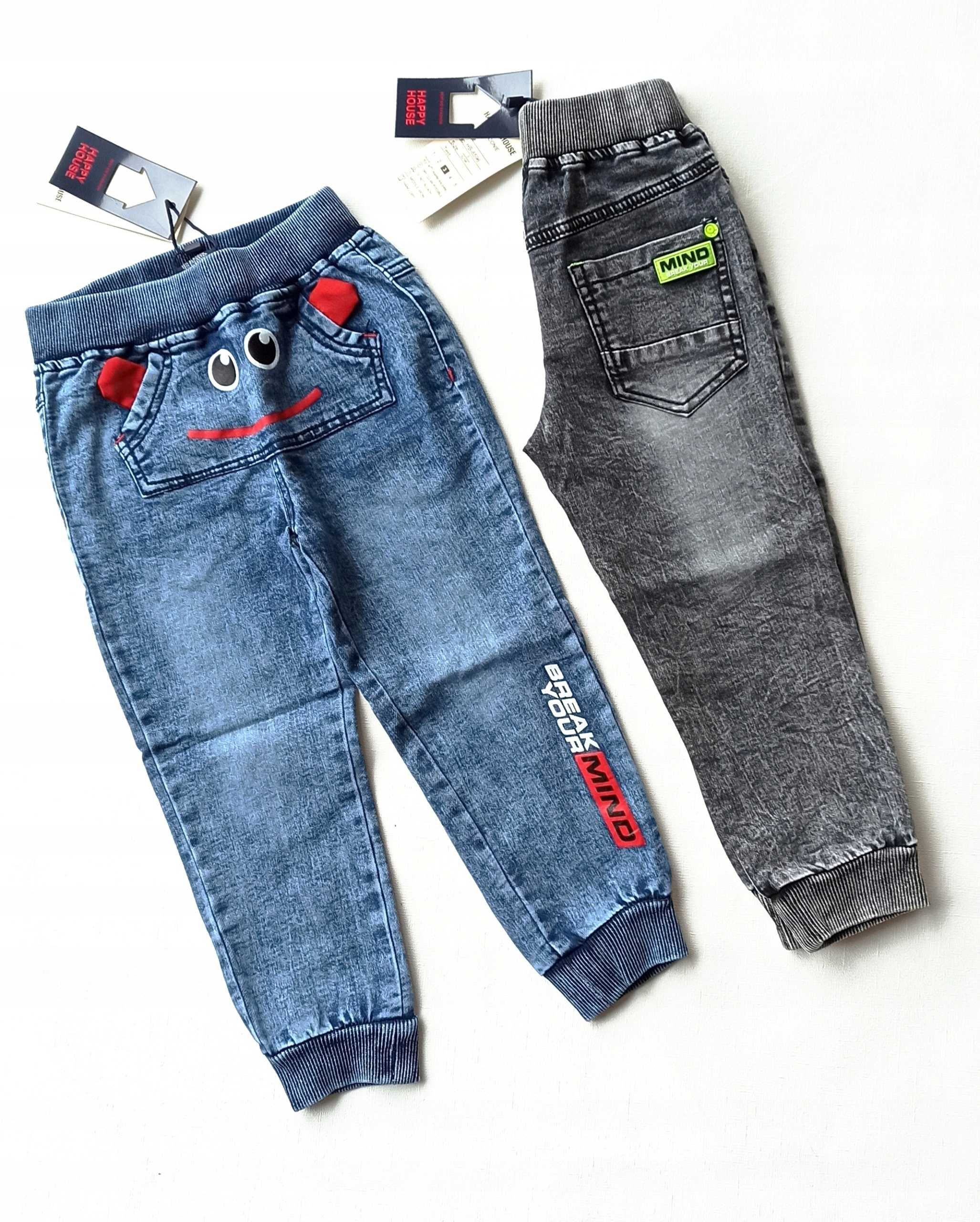 Jeansowe czarne spodnie dla chłopca nowy 80-86