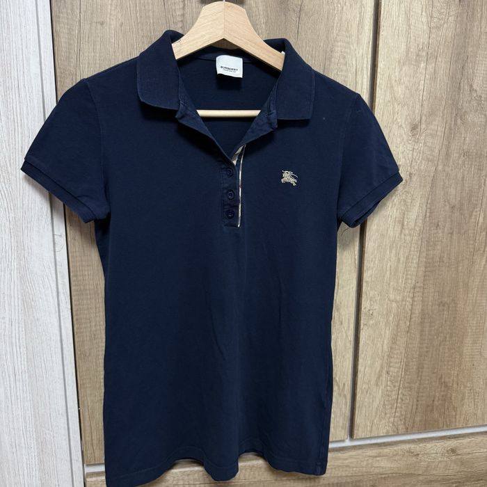 Оригінальне поло Burberry темно-синє (жіноче)