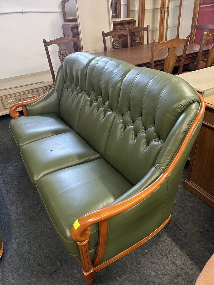 Sofa skórzana z szezlongiem/Komplet/Raty