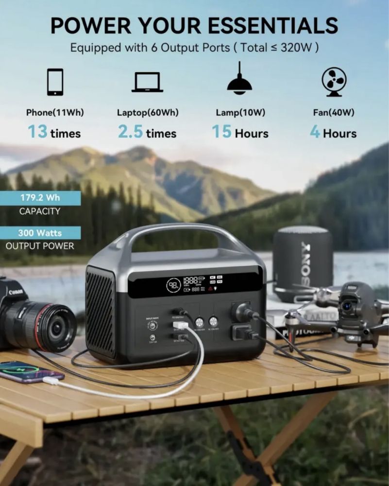 Зарядна Станція Power Station DARANENER NEO Z300, 300W, 179.2Wh