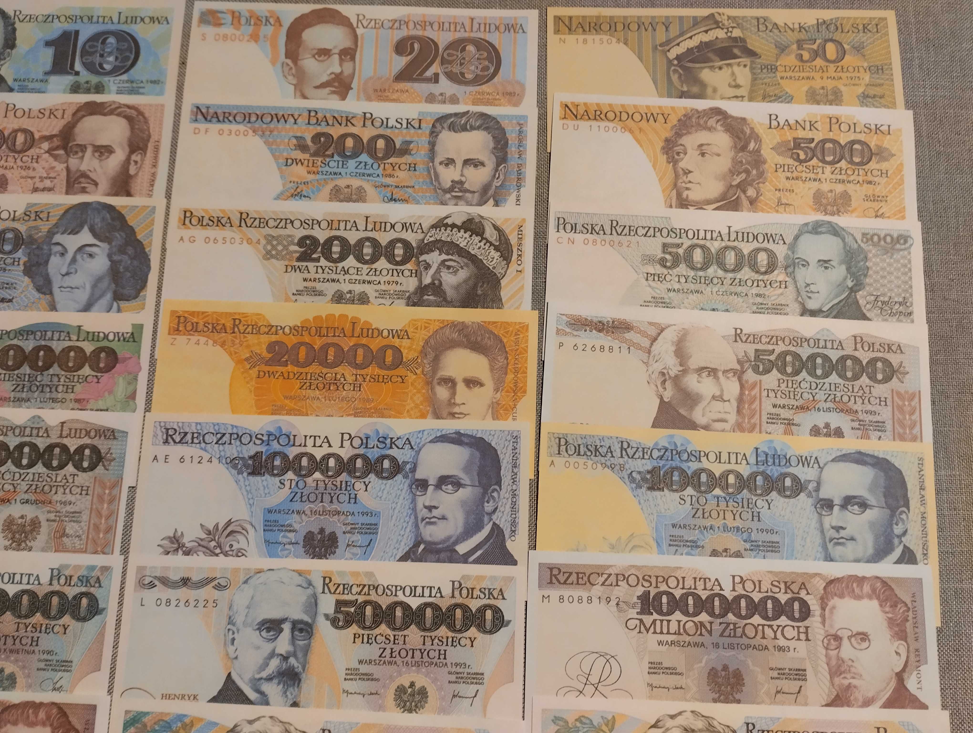 zestaw polskich banknotów 29 sztuk każdy inny