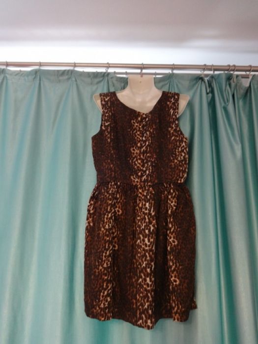 Красивая нарядная туника женское леопардовое платье 46 48 M L