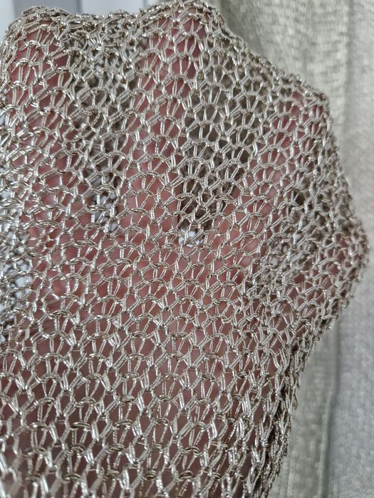 Złoty, metaliczny sweter/kardigan rozm. uniwersalny