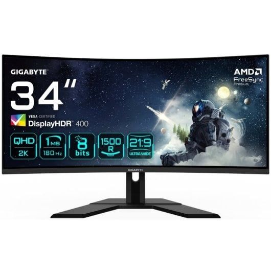 Monitor Curvo Gigabyte G34WQC VA 34" UWQHD 21:9 144HZ [DANIFICADO]