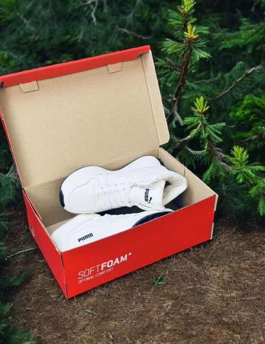 Женские зимние кожаные кроссовки Puma/жіночі зимові білі черевики пума