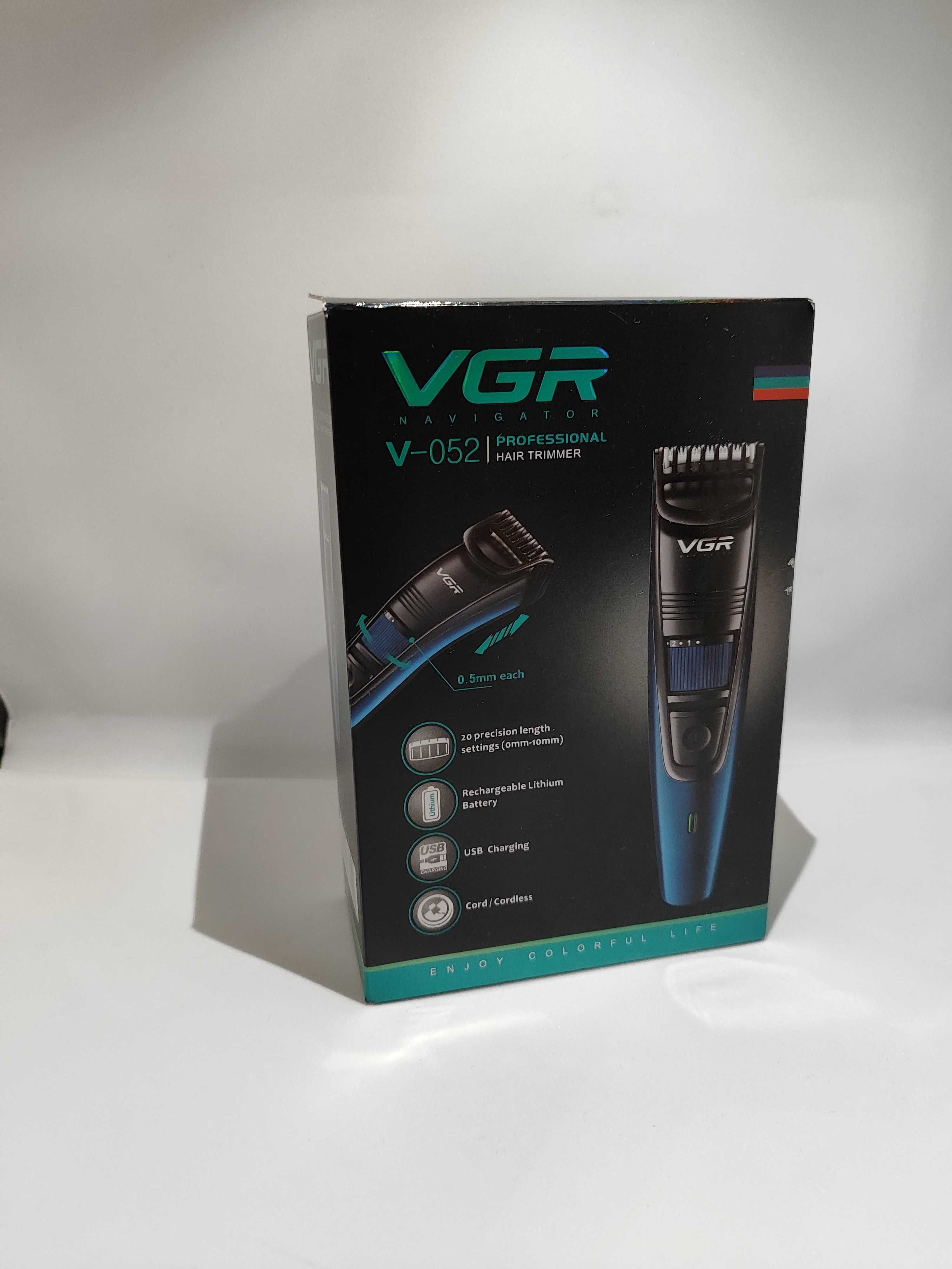Триммер для стрижки волос и бороды VGR USB 5W Blue (V-052)