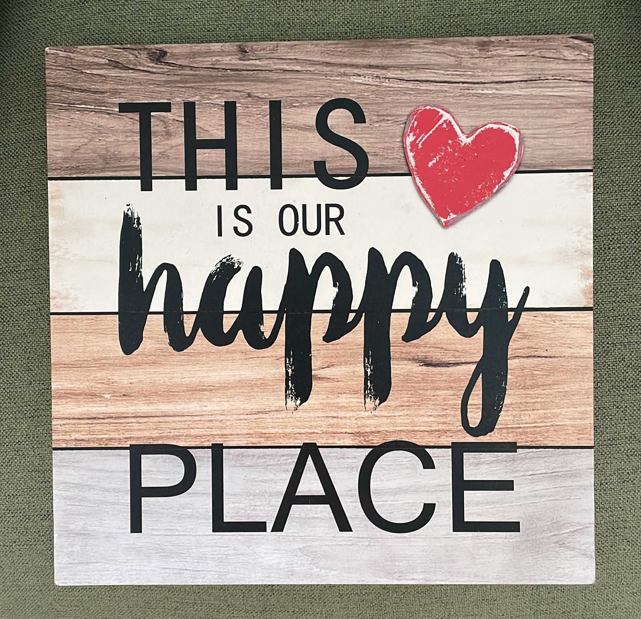 Quadro impresso em madeira - This is our happy place - NOVO