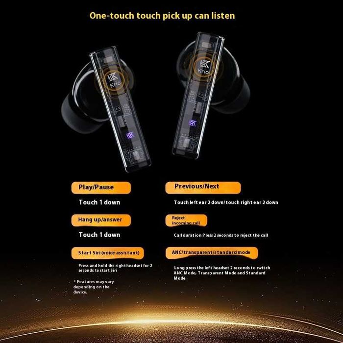 ⇒ KZ Krio - беспроводные наушники с LDAC и aptX, ANC 55dB, 8/32ч.