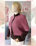 Bolerko narzutka sweter biust 54-66x2 L XL kolor wrzosowy vintage