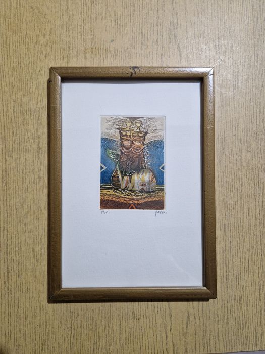 Obrazek grafika artystyczna autorstwa Moshé Malka, Paryż, sygnowana