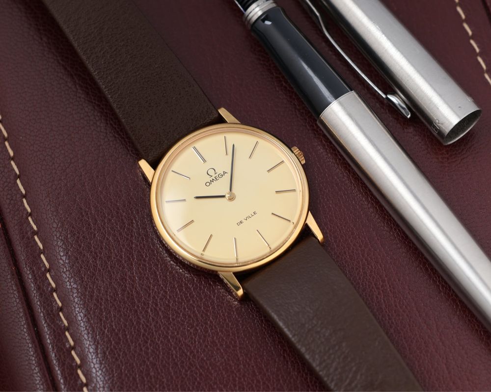 Zegarek meski Omega deville pozlacany piekny