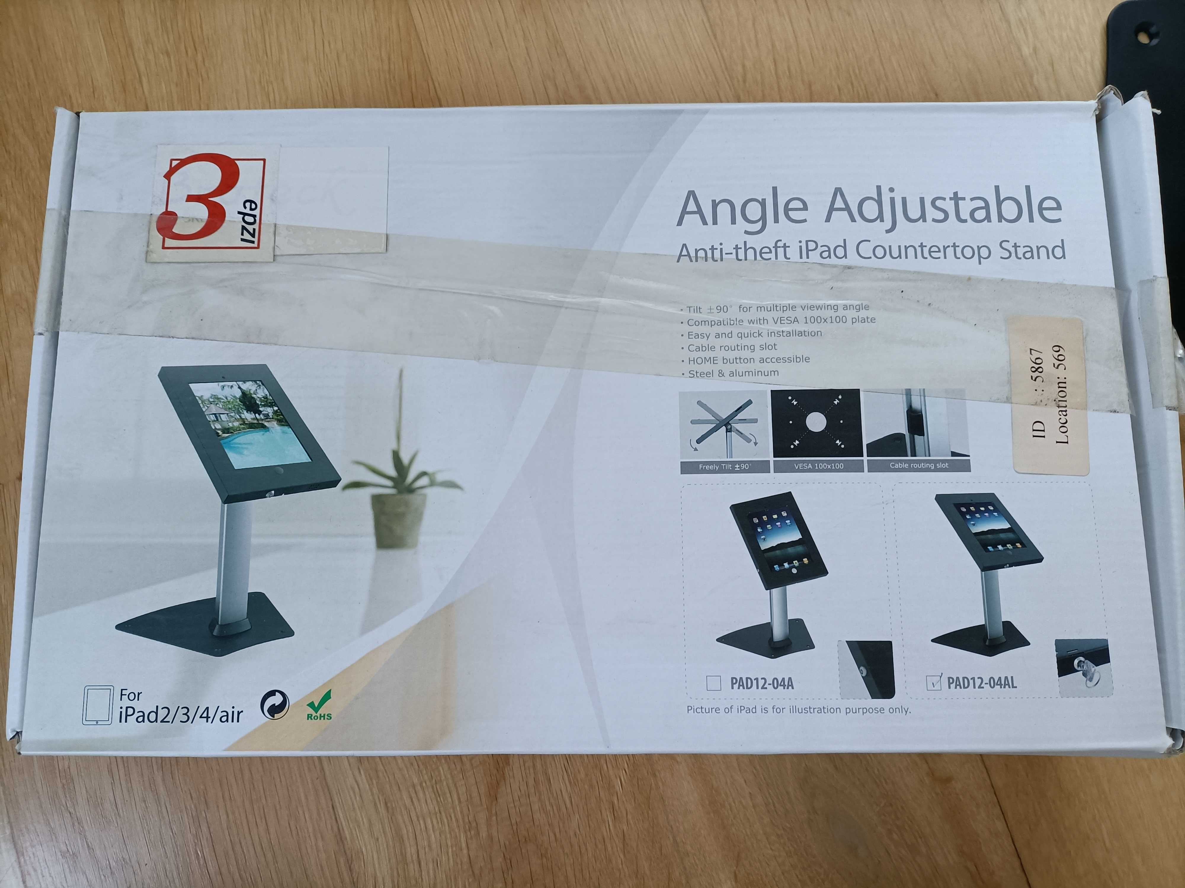 Stojak statyw antykradzieżowy na iPad, tablet, monitor lub ekran.