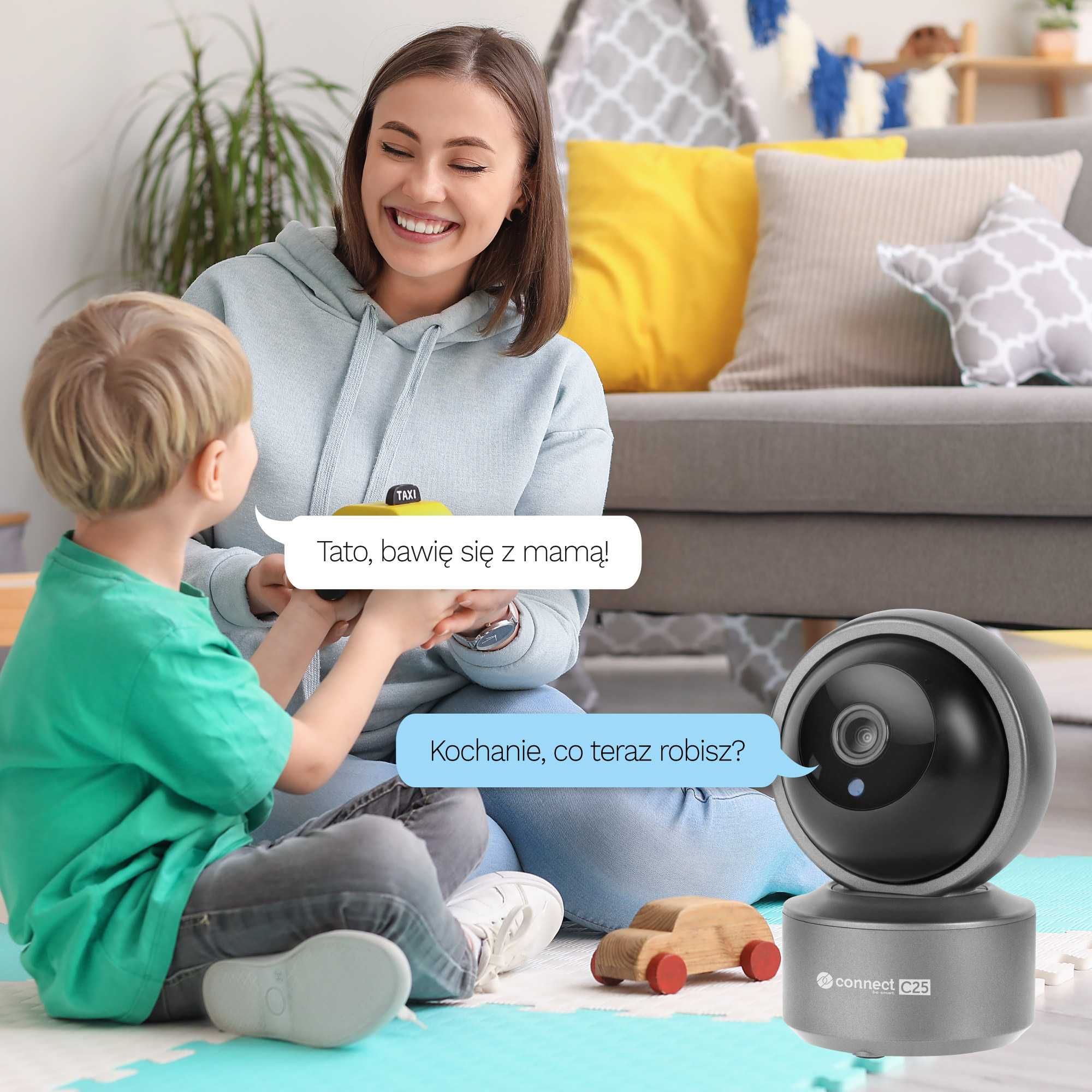 Nowa Kamera IP WiFi obrotowa poziom 360° pion 90° wewn. Connect Tuya